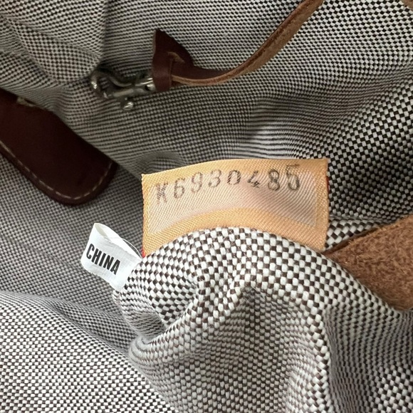 DOONEY & BOURKE Green logo fabric with Brown leather trims Satchel Bag - Picture 5 of 15